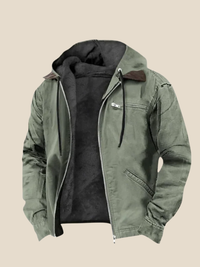 Johan | Foret jakke med hætte - Armygrøn