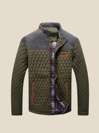 Mads | Vatteret jakke med kontrastskuldre - Armygrøn