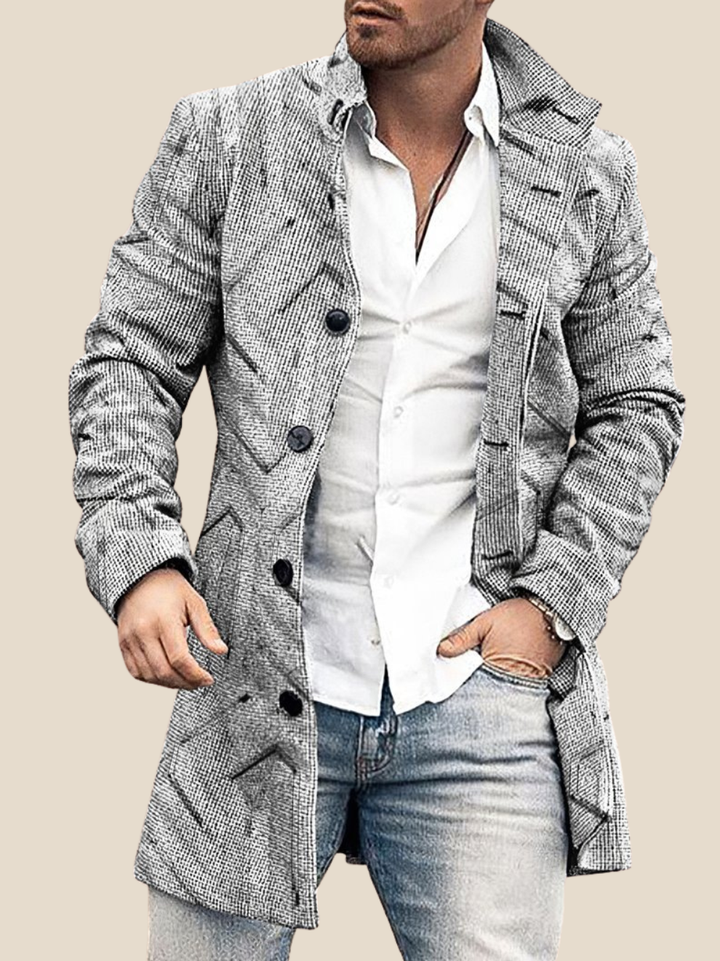 Emil | Lang mønstret frakke