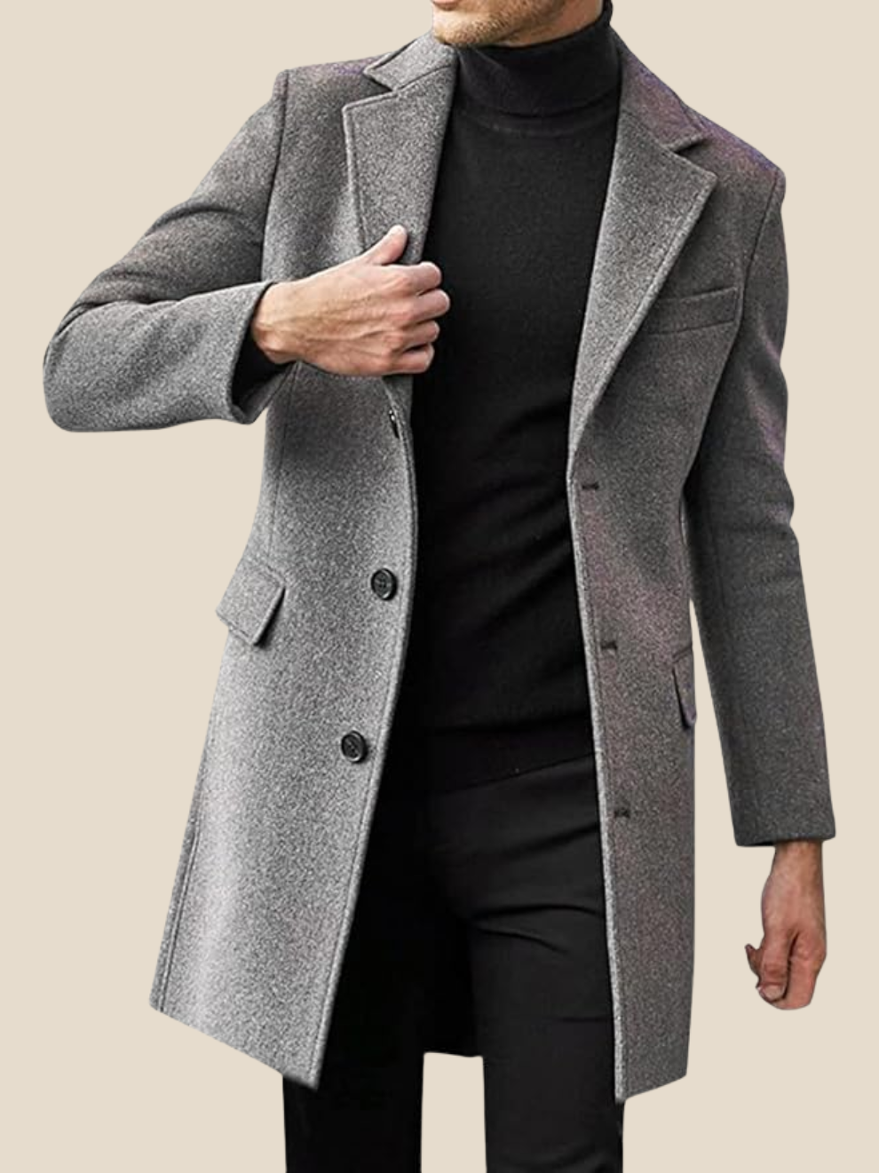 Emil | Lang mønstret frakke