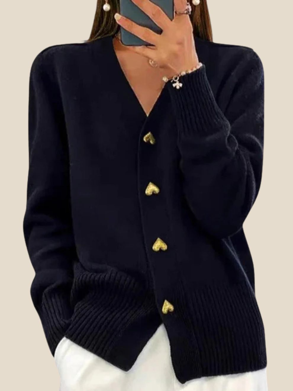 Amaya | Kofta med hjärtknappar