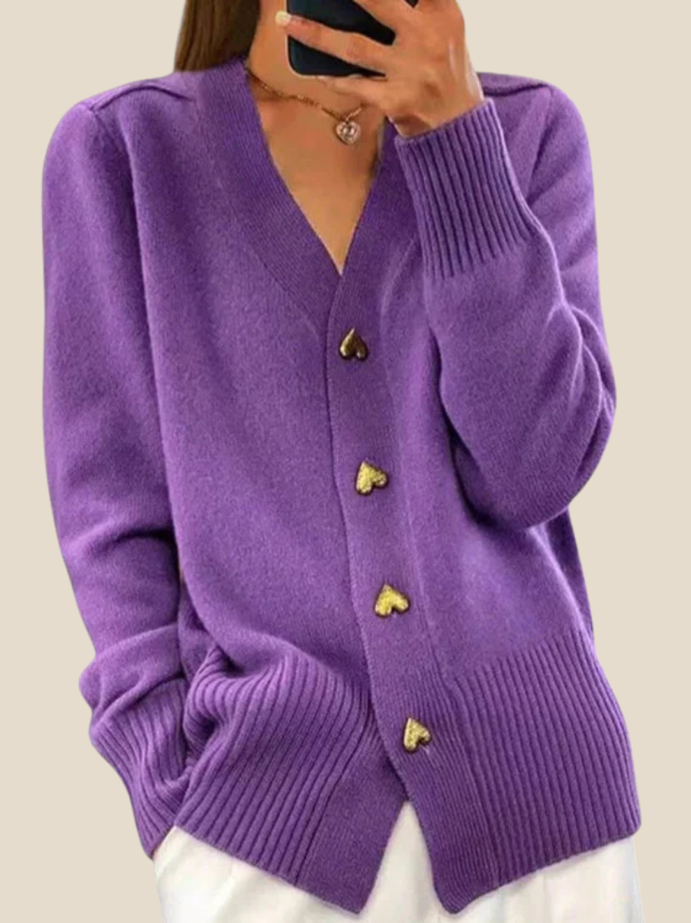 Amaya | Kofta med hjärtknappar