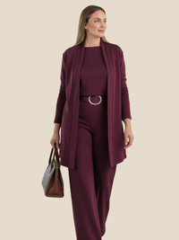 Amalie | Tredelt striksæt - Vinrød