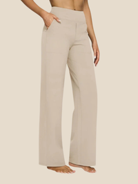 Tyra | Vide bukser med stretch - Beige