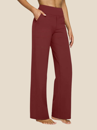Tyra | Vide bukser med stretch - Vinrød