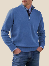 Nikolaj | Zip-hoodie - Blå