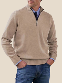 Nikolaj | Zip-hoodie - Lysebrun