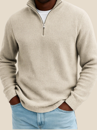 JURGEN™ | LANGÆRMET POLO MED KVART LYNLÅS - Khaki