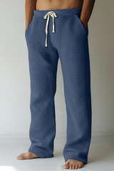 Hansen™ | Teksturerede Waffle-Lounge Bukser – Navy