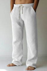 Hansen™ | Teksturerede Waffle-Lounge Bukser – Hvid