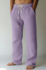 Hansen™ | Teksturerede Waffle-Lounge Bukser – Lilla