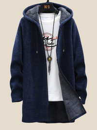 Elias | Lang cardigan - Blå