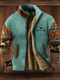 Bjarke | Jakke med etnoærmer - Blå