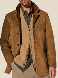 Henrik | Jakke med knapper - Lysebrune