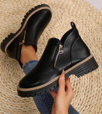 Angela | Ortopædiske dameankelstøvler - Glat sort