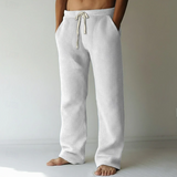 Hansen™ | Teksturerede Waffle-Lounge Bukser – Hvid