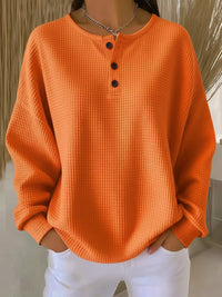 Anne | Casual sweatshirt med krave - Orange