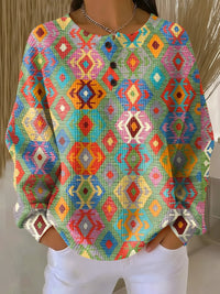 Tilde | Farverig Trøje med Rudemønster - Kunst