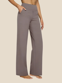 Tyra | Vide bukser med stretch - Taupe